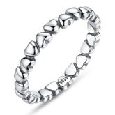925 100% Solid Sterling Silver Forever Love Heart Finger Ring Original Jewelry Gift Global Shopping Festival - Sheseelady